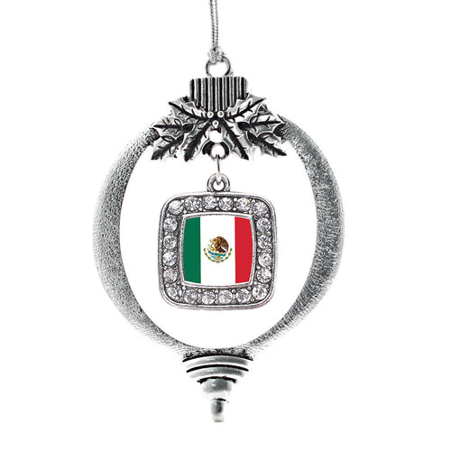 Mexican Flag Square Charm Christmas / Holiday Ornament