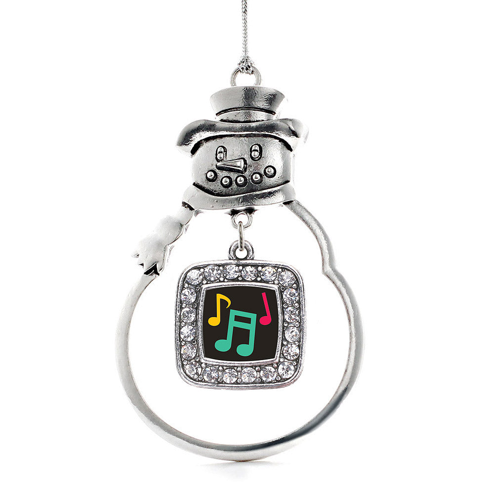 Musical Notes Square Charm Christmas / Holiday Ornament