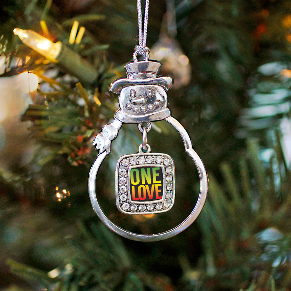 One Love Square Charm Christmas / Holiday Ornament