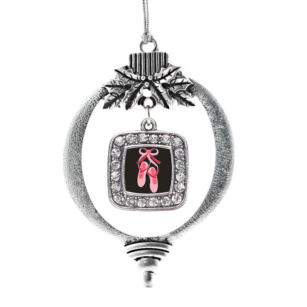Ballerina Slippers Square Charm Christmas / Holiday Ornament