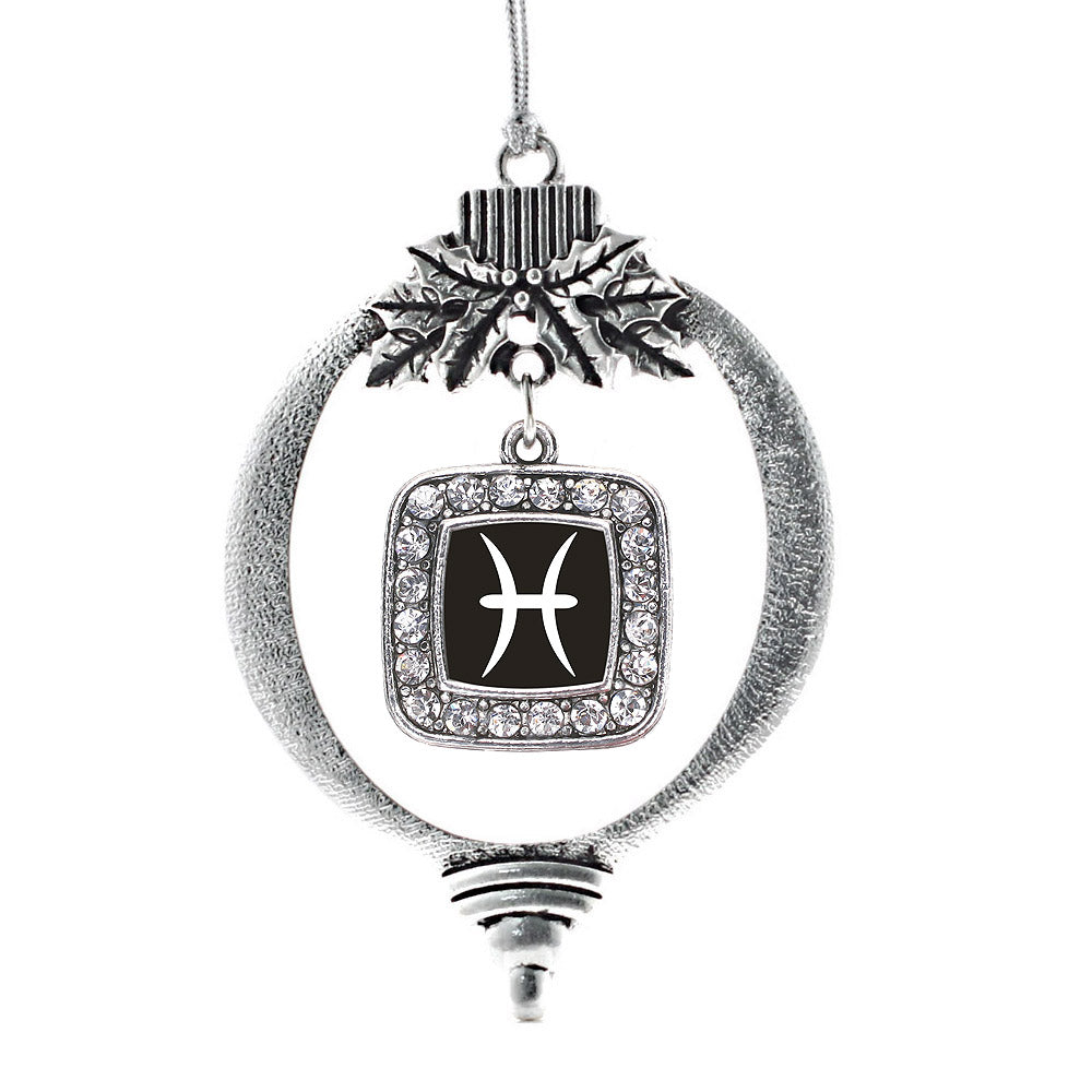 Pisces Zodiac Square Charm Christmas / Holiday Ornament
