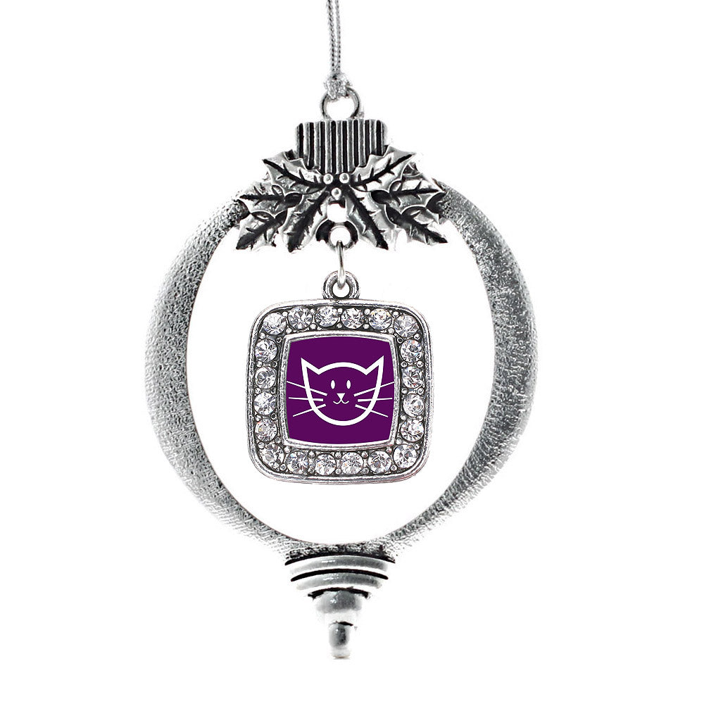 Pretty Kitty Square Charm Christmas / Holiday Ornament