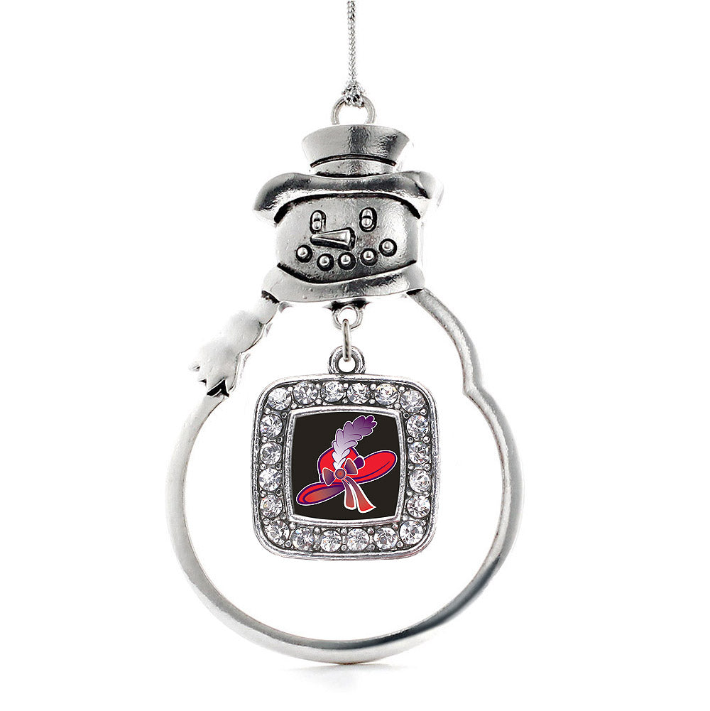 Red Hat Square Charm Christmas / Holiday Ornament