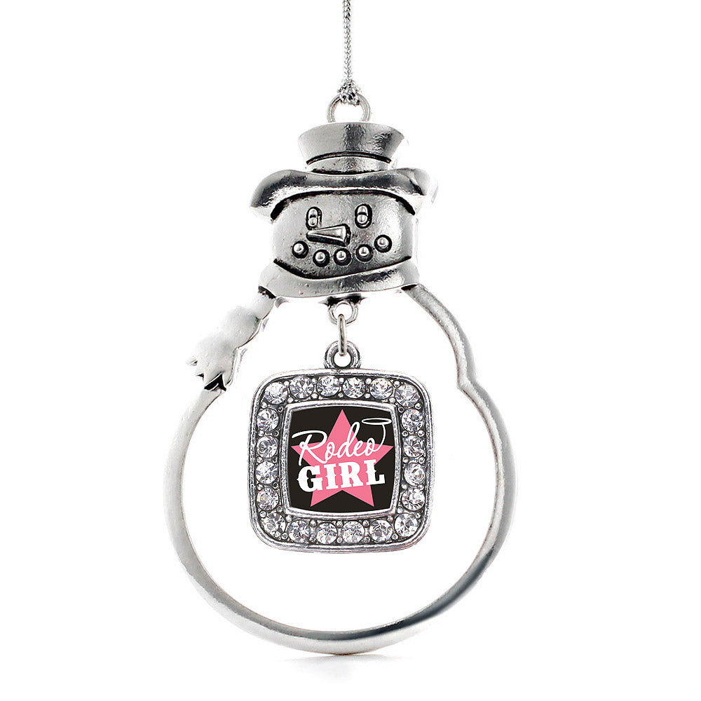 Rodeo Girl Square Charm Christmas / Holiday Ornament
