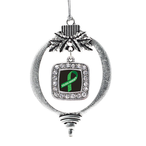 Scoliosis Awareness Square Charm Christmas / Holiday Ornament