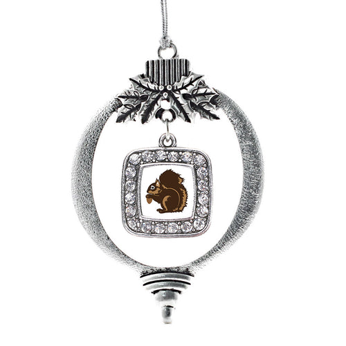 Squirrel Square Charm Christmas / Holiday Ornament