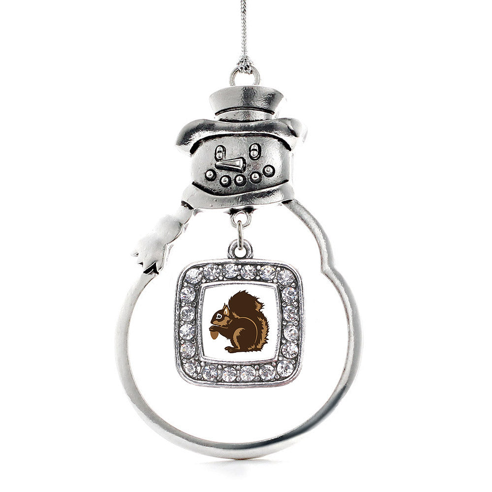 Squirrel Square Charm Christmas / Holiday Ornament