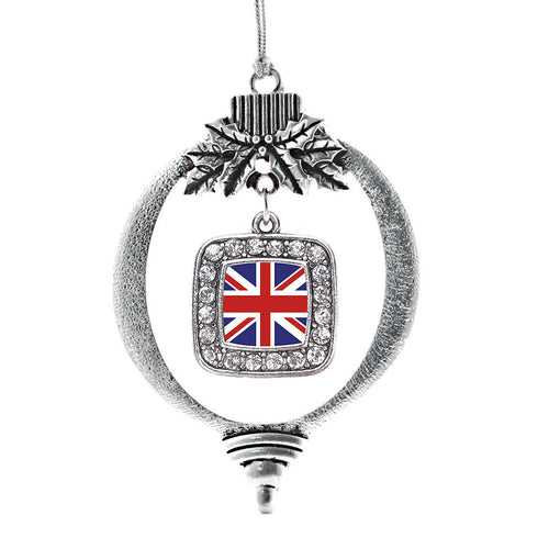 UK Flag Square Charm Christmas / Holiday Ornament