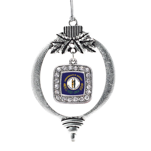 Kentucky Flag Square Charm Christmas / Holiday Ornament