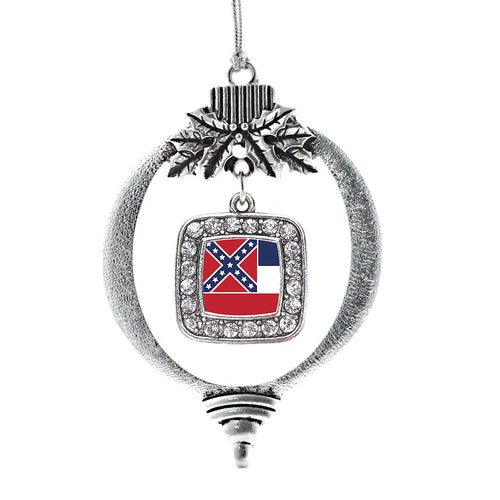 Mississippi Flag Square Charm Christmas / Holiday Ornament