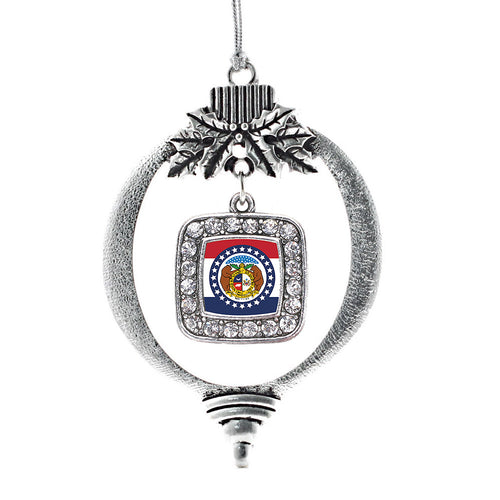 Missouri Flag Square Charm Christmas / Holiday Ornament
