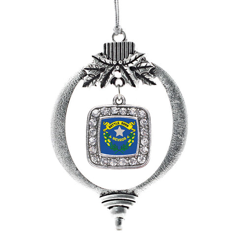 Nevada Flag Square Charm Christmas / Holiday Ornament