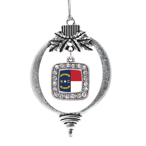 North Carolina Flag Square Charm Christmas / Holiday Ornament