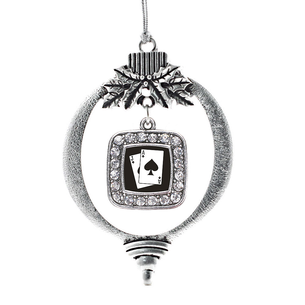 Blackjack Square Charm Christmas / Holiday Ornament