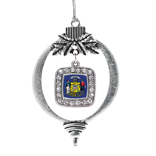 Wisonsin Flag Square Charm Christmas / Holiday Ornament