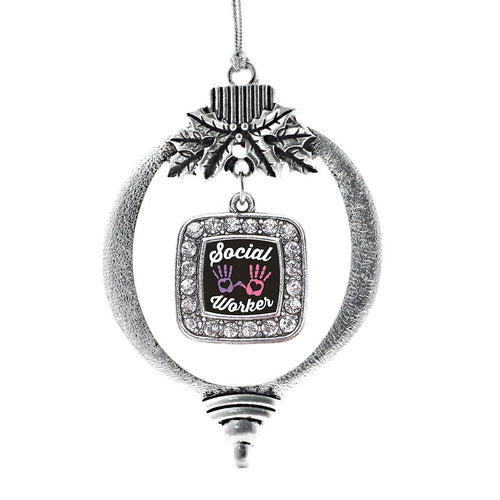 Social Worker Square Charm Christmas / Holiday Ornament