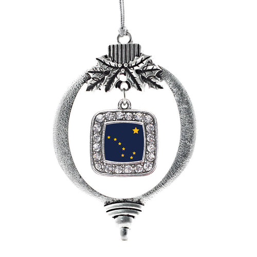 Alaska Flag Square Charm Christmas / Holiday Ornament