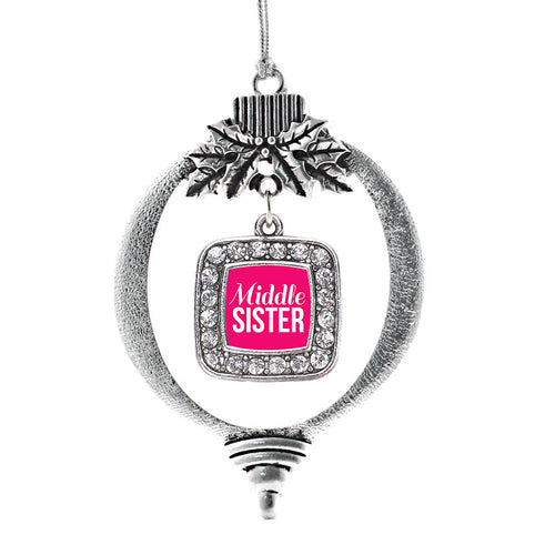 Middle Sister Square Charm Christmas / Holiday Ornament
