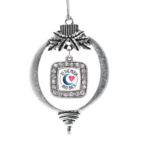 To The Moon And Back Square Charm Christmas / Holiday Ornament