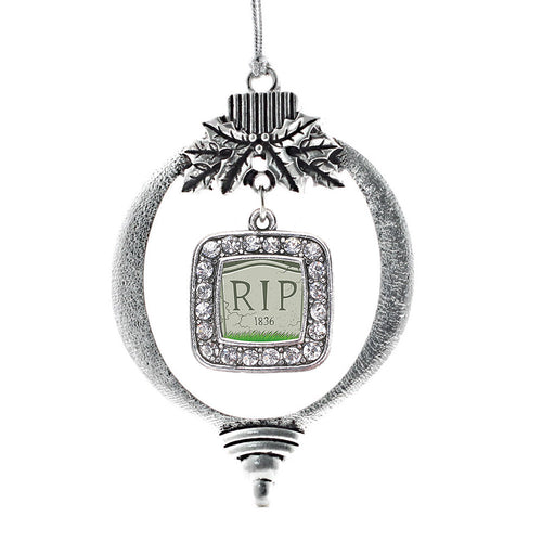 Tomb Stone Square Charm Christmas / Holiday Ornament