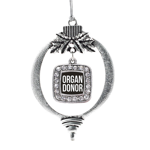 Organ Donor Black Square Charm Christmas / Holiday Ornament