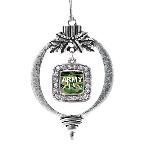 Army Girlfriend Square Charm Christmas / Holiday Ornament