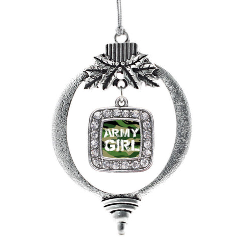 Army Girl Square Charm Christmas / Holiday Ornament