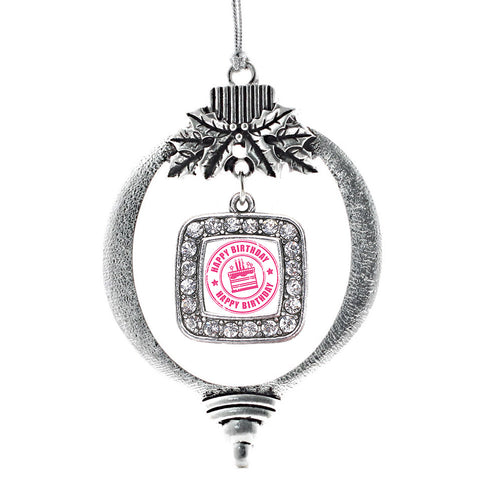 Happy Birthday Square Charm Christmas / Holiday Ornament