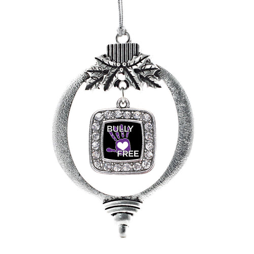 Bullying Support and Awareness Square Charm Christmas / Holiday Ornament