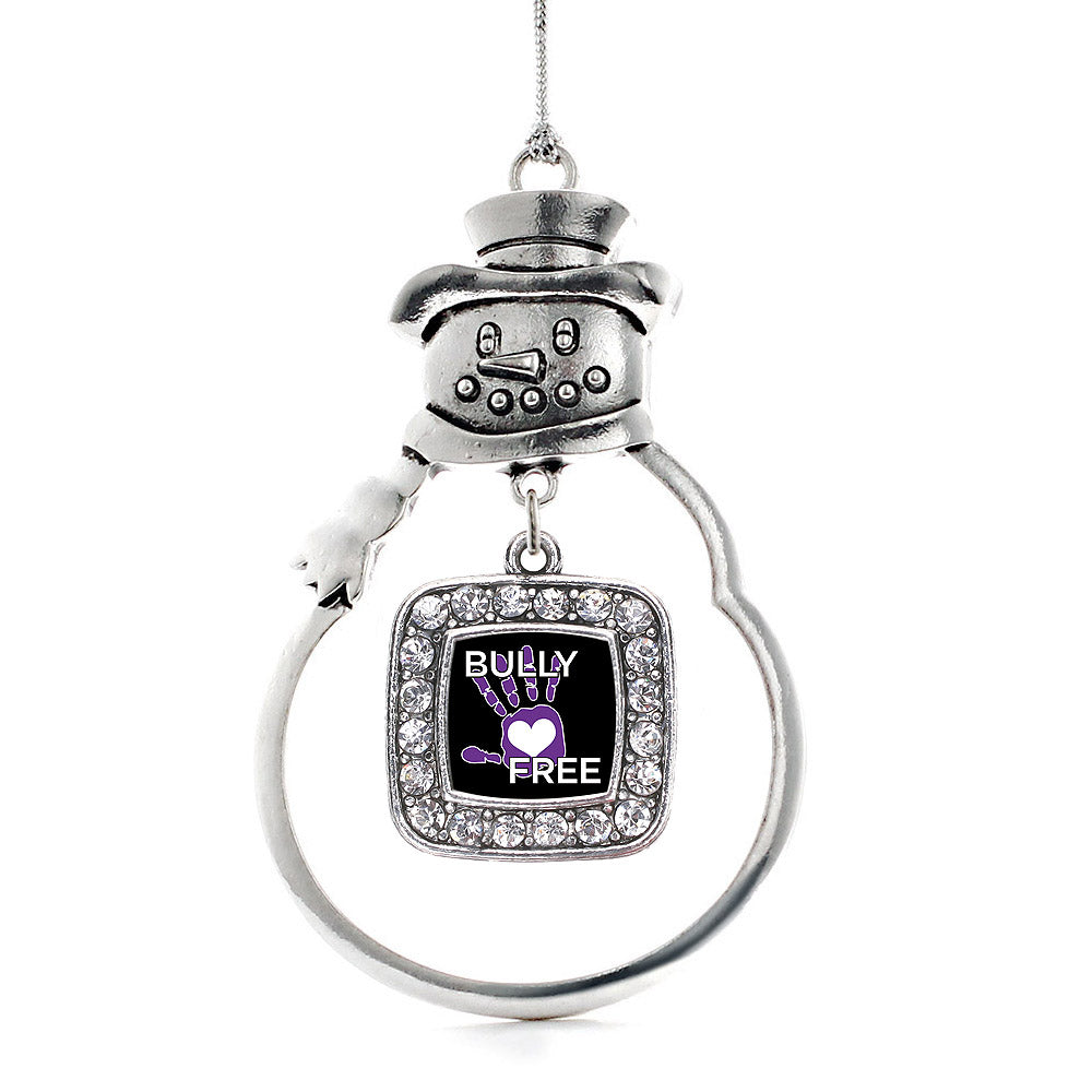 Bullying Support and Awareness Square Charm Christmas / Holiday Ornament