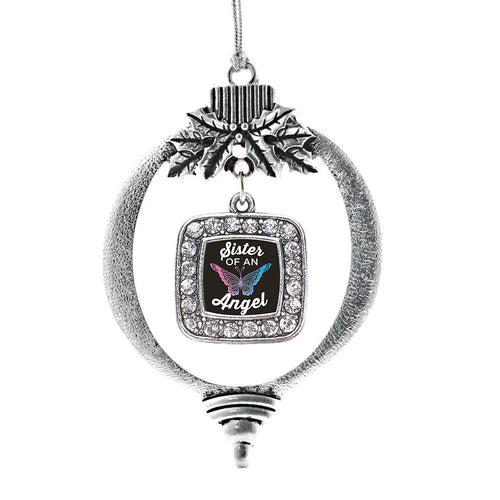 Sister Of An Angel Square Charm Christmas / Holiday Ornament