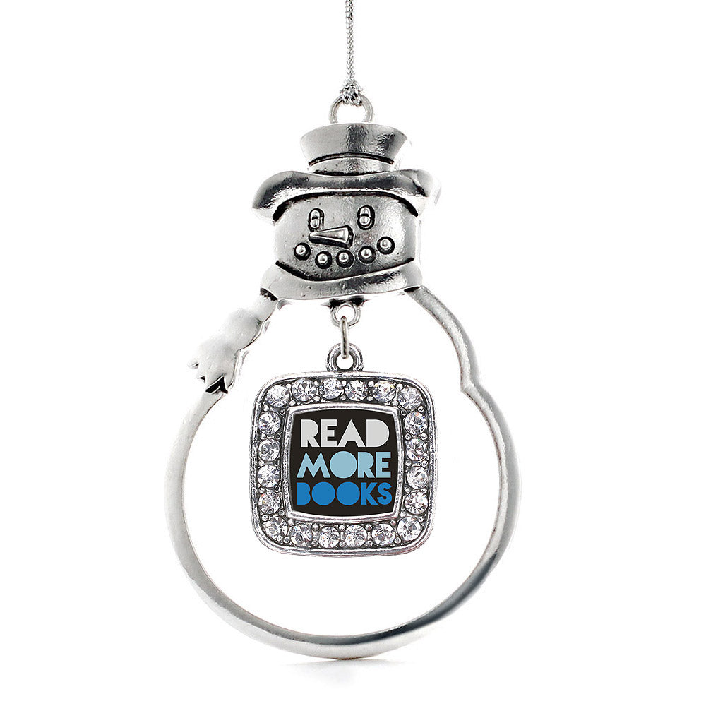 Read More Books Square Charm Christmas / Holiday Ornament