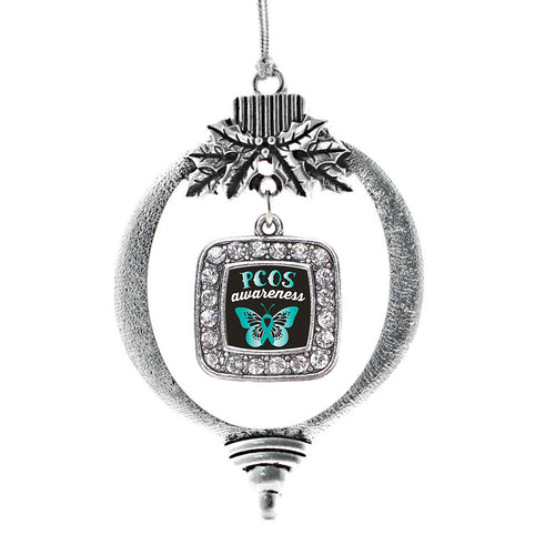 PCOS Awareness Square Charm Christmas / Holiday Ornament