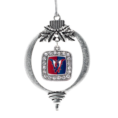 CHD Support Square Charm Christmas / Holiday Ornament