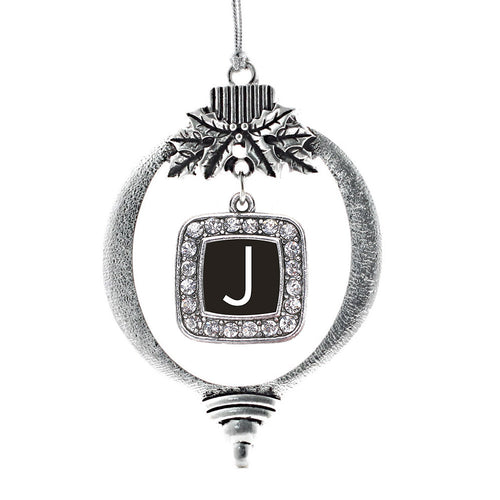 My Initials - Letter J Square Charm Christmas / Holiday Ornament