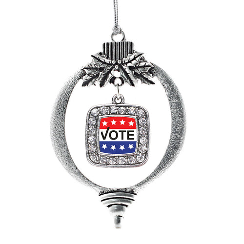 Vote Today Square Charm Christmas / Holiday Ornament