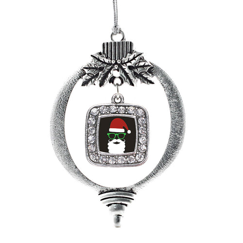 Hipster Santa Square Charm Christmas / Holiday Ornament