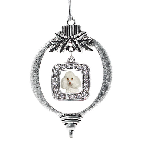 I Love My Poodle Square Charm Christmas / Holiday Ornament