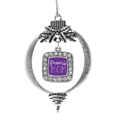 Preemie Mom Square Charm Christmas / Holiday Ornament