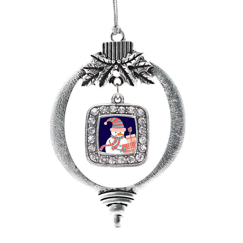 Snowman Square Charm Christmas / Holiday Ornament