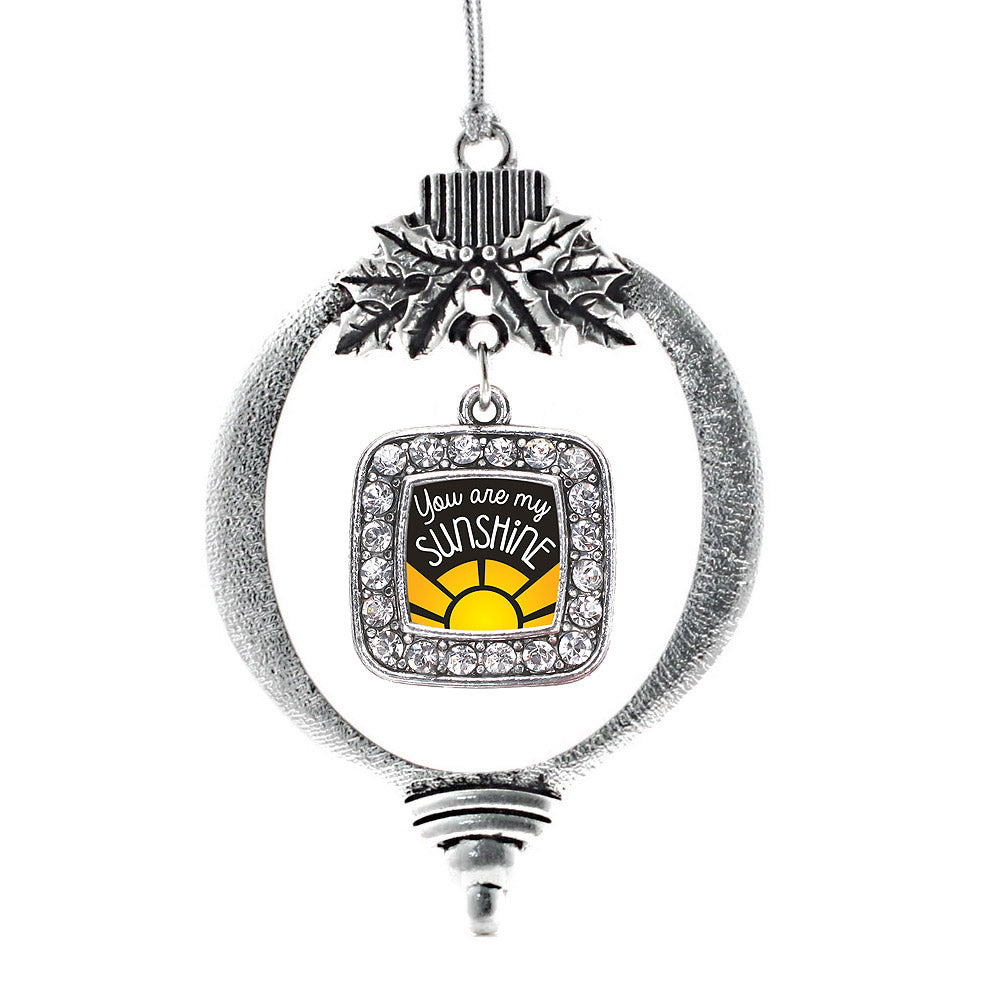 You Are My Sunshine Square Charm Christmas / Holiday Ornament