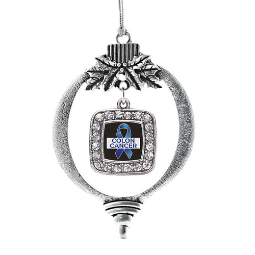 Colon Cancer Support Square Charm Christmas / Holiday Ornament