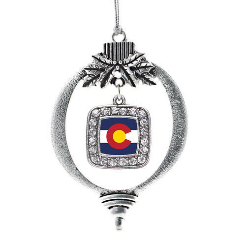 Colorado Flag Square Charm Christmas / Holiday Ornament