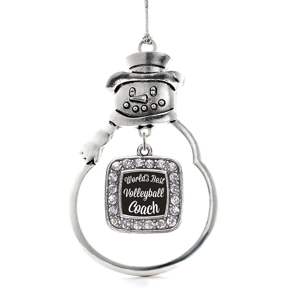 World's Best Volleyball Coach Square Charm Christmas / Holiday Ornament