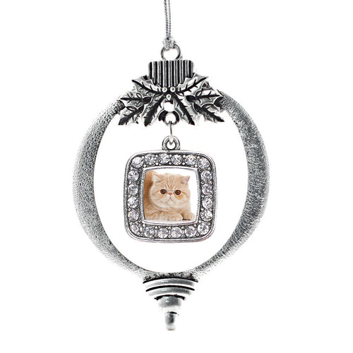 Persian Cat Square Charm Christmas / Holiday Ornament