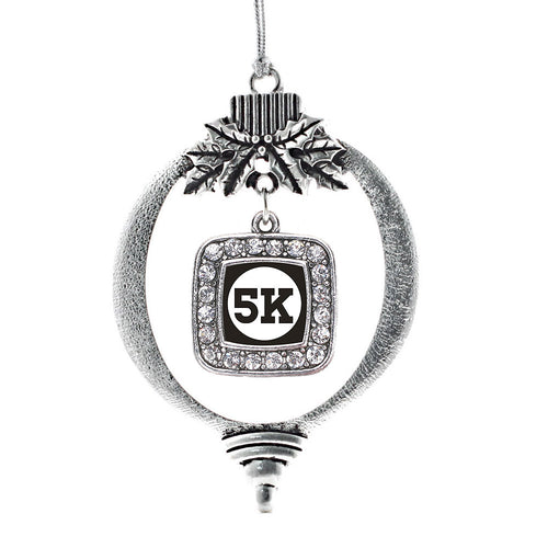 5K Runners Square Charm Christmas / Holiday Ornament