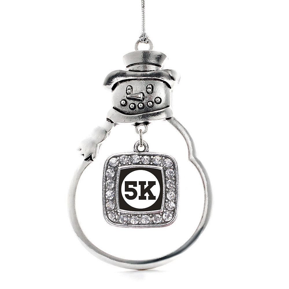 5K Runners Square Charm Christmas / Holiday Ornament