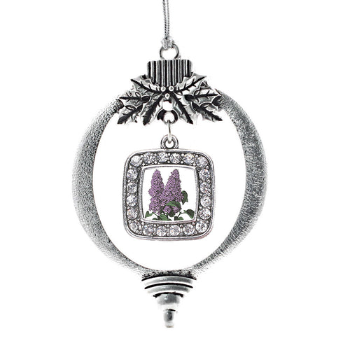 Lilac Flower Square Charm Christmas / Holiday Ornament