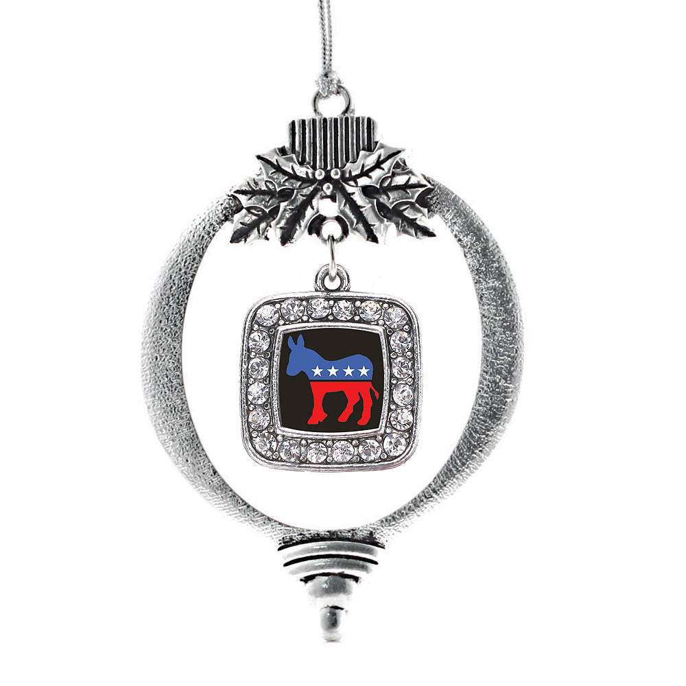 Democrat Square Charm Christmas / Holiday Ornament