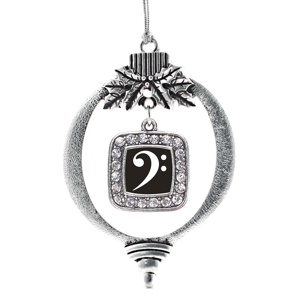 Bass Clef Square Charm Christmas / Holiday Ornament